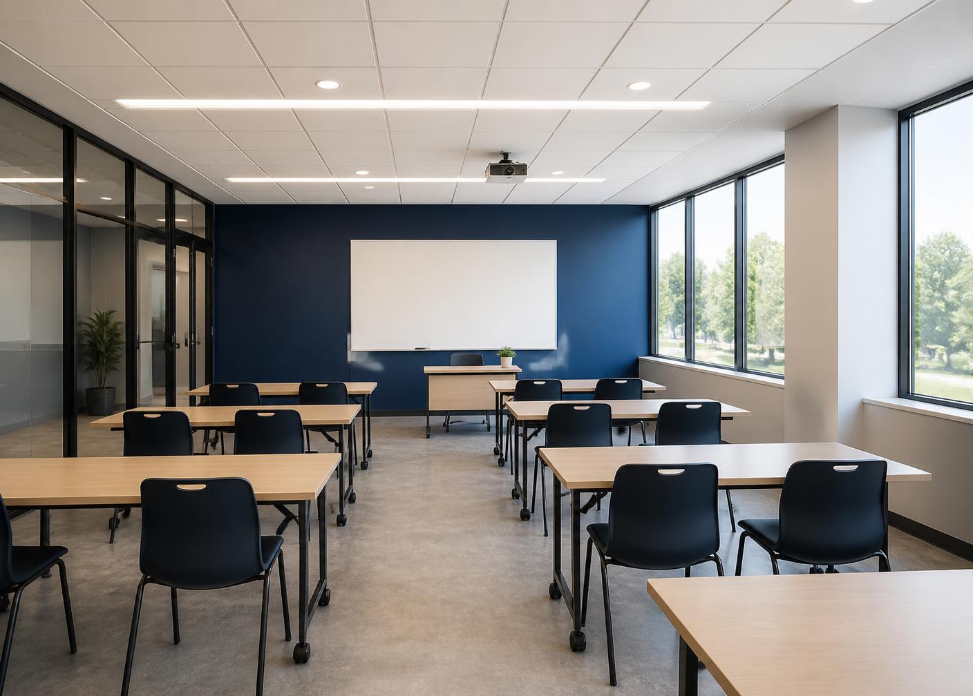 Salas de aula e área administrativa